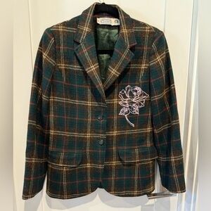 Vintage 1980s The Villager, 85% Wool, Plaid Women's Blazer, Size 10